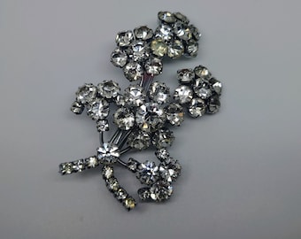 ラインストーンフラワーブローチ、2.7cm、宝石、ブローチ、ライン