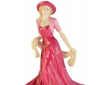 Royal Doulton Easter Parade HN4628  Lady Figurine Classics Collection Designed by John Bromley Pretty Pink Dress
