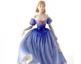 Royal Doulton Lady Figurine Melissa HN3977  Special Edition Figure of the Year 2001 Porcelain Pretty Lady Blue Dress by D. Hughes