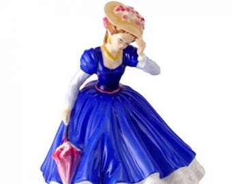 Royal Doulton Lady Figurine Mary HN 3375 Special Edition Figure of the Year 1992 Porcelain Pretty Lady Blue Dress