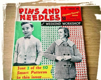 vintage Knitting Magazine Book Patterns Pins and Needles Needlepoint Crochet livre