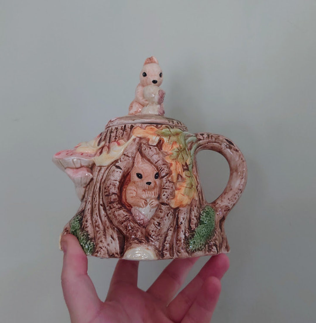 Vintage Teapot Leonardo Collection Squirrel Ceramic Teapot Etsy