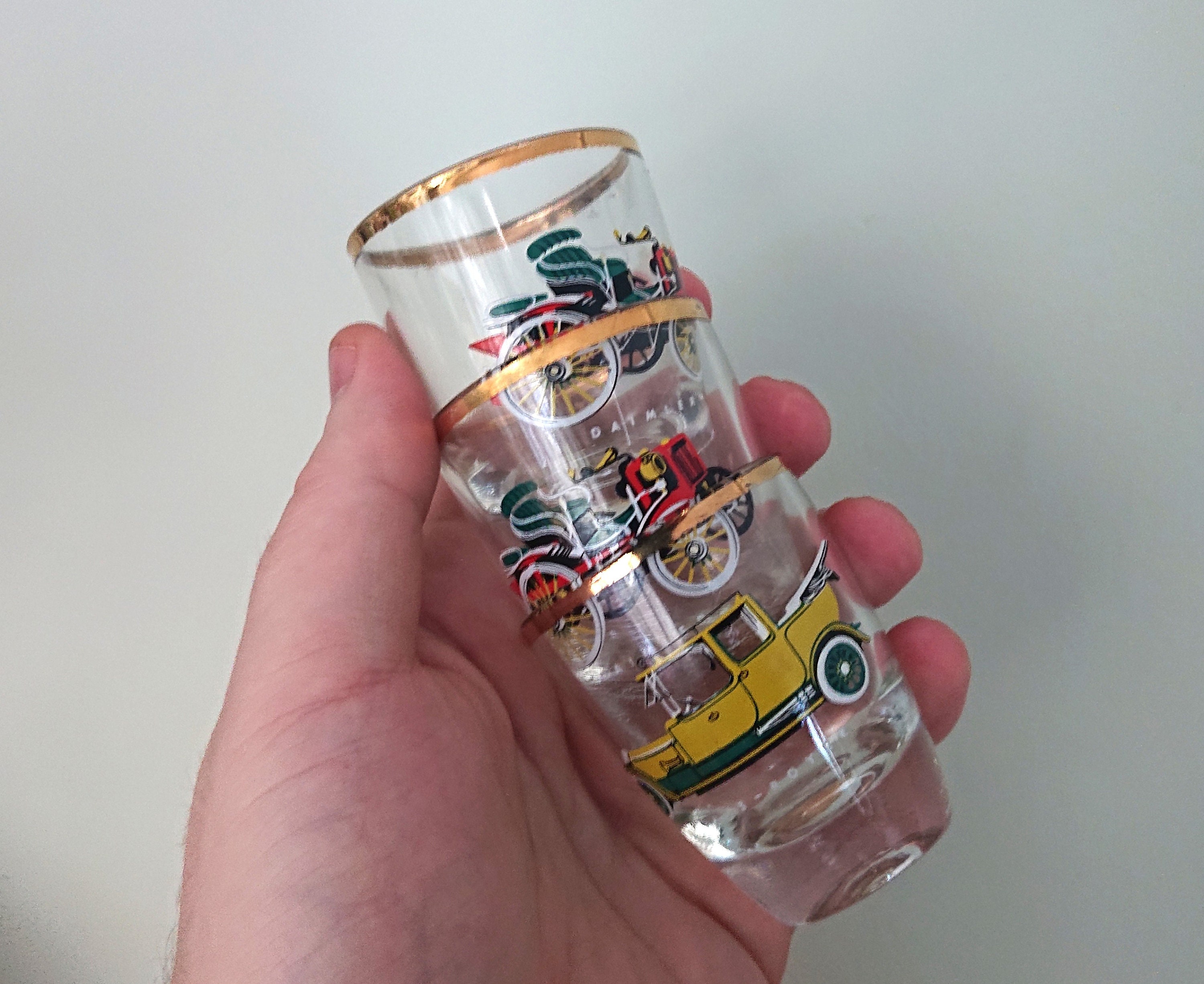 Vintage Shot Glasses Car Liqueur Glasses Barware Classic Car Etsy UK