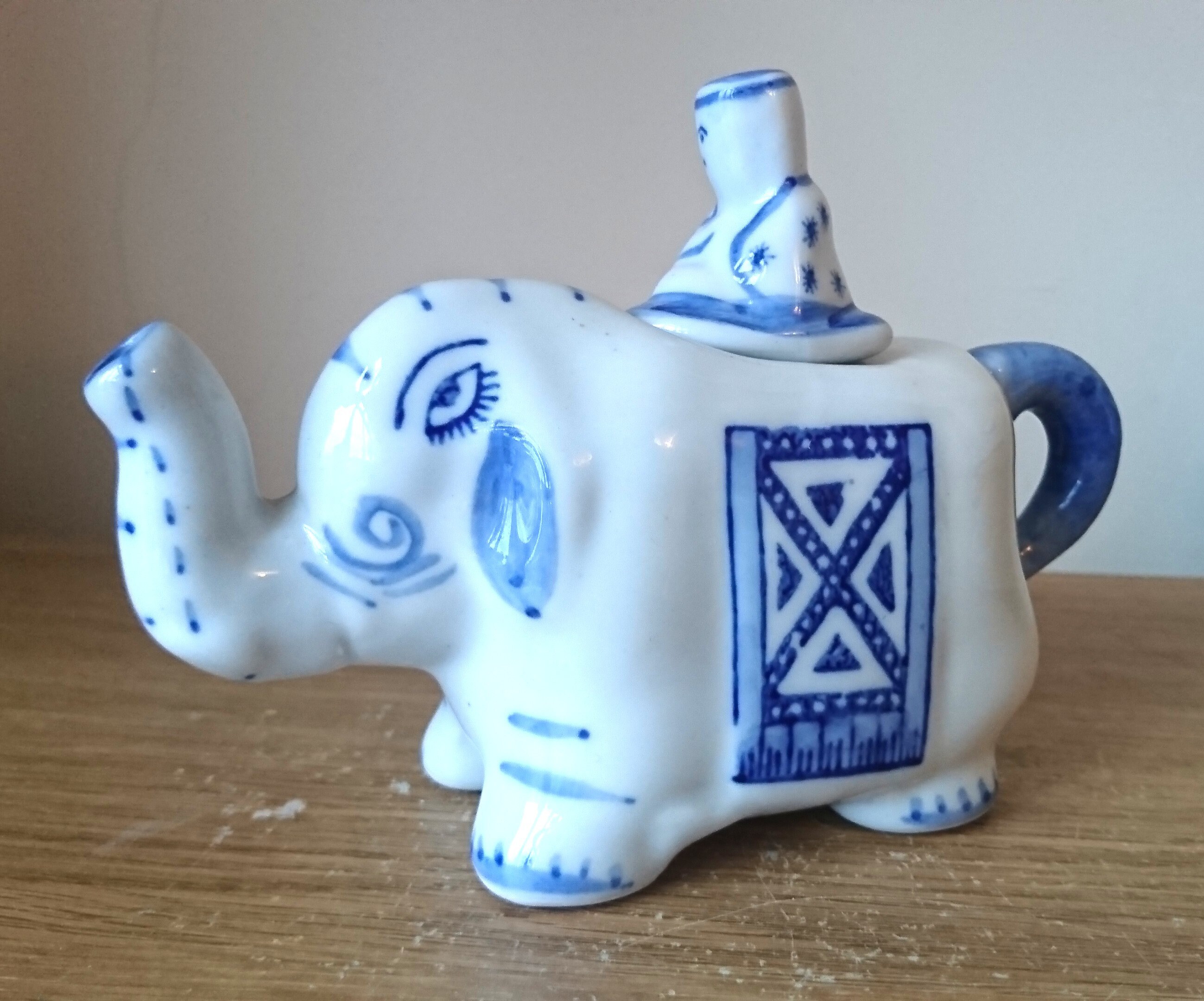 Vintage Blue and White Elephant Decorative Asian Elephant Etsy