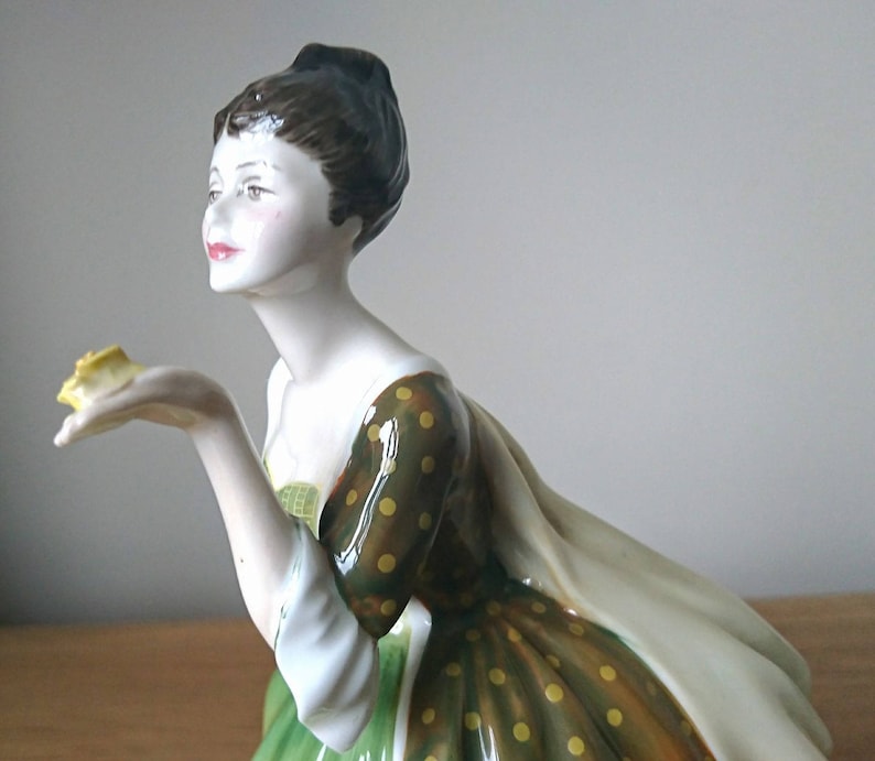 Royal Doulton Lady Figurine Fleur HN2368 Green Dress Etsy Canada