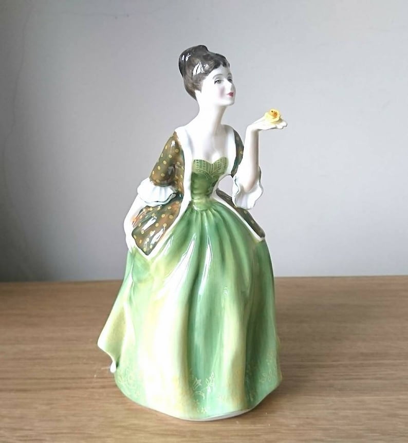 Royal Doulton Lady Figurine Fleur HN2368 Green Dress Etsy Canada