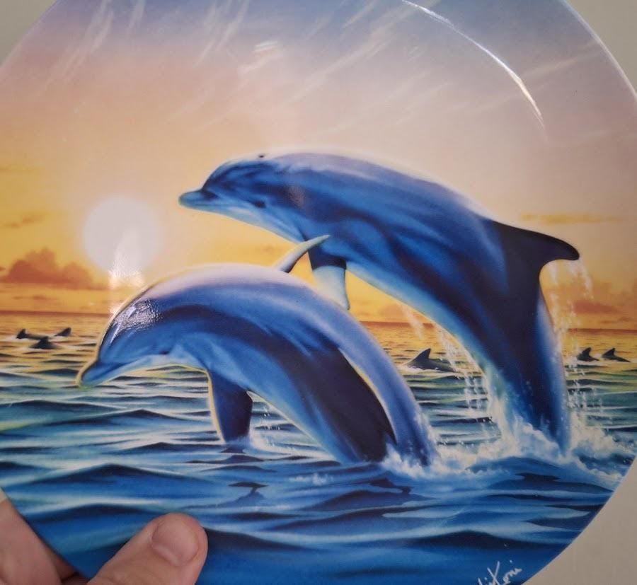 Danbury Mint 'daybreak Dance' Dolphin Plate by Robin Koni