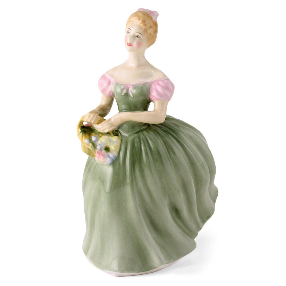 Royal Doulton Ann HN 3259 Classic Pretty Ladies Series Pretty Lady Figurine Green blue by Douglas V Pink Tootle Bone China Lady Porcelain