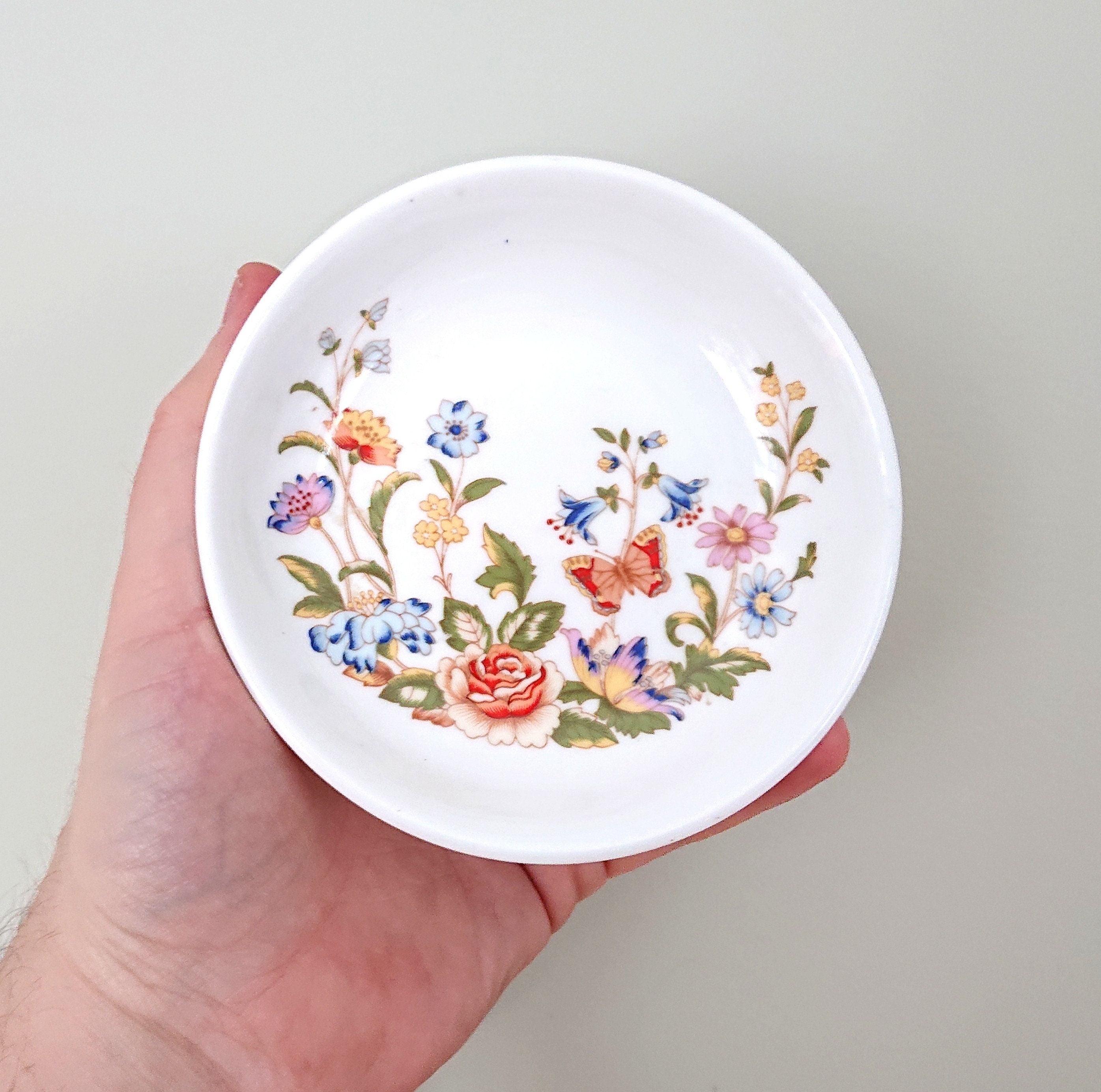 Aynsley - Cottage Garden - Coaster Fine Bone China Porcelain Made in England Cottage Garden  Pattern Collectable Vintage Plate
