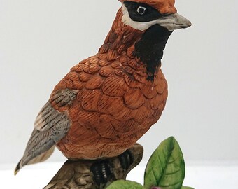 ヴィンテージのカケス鳥の置物：陶器製の花柄磁器鳥、6インチ - Etsy 日本
