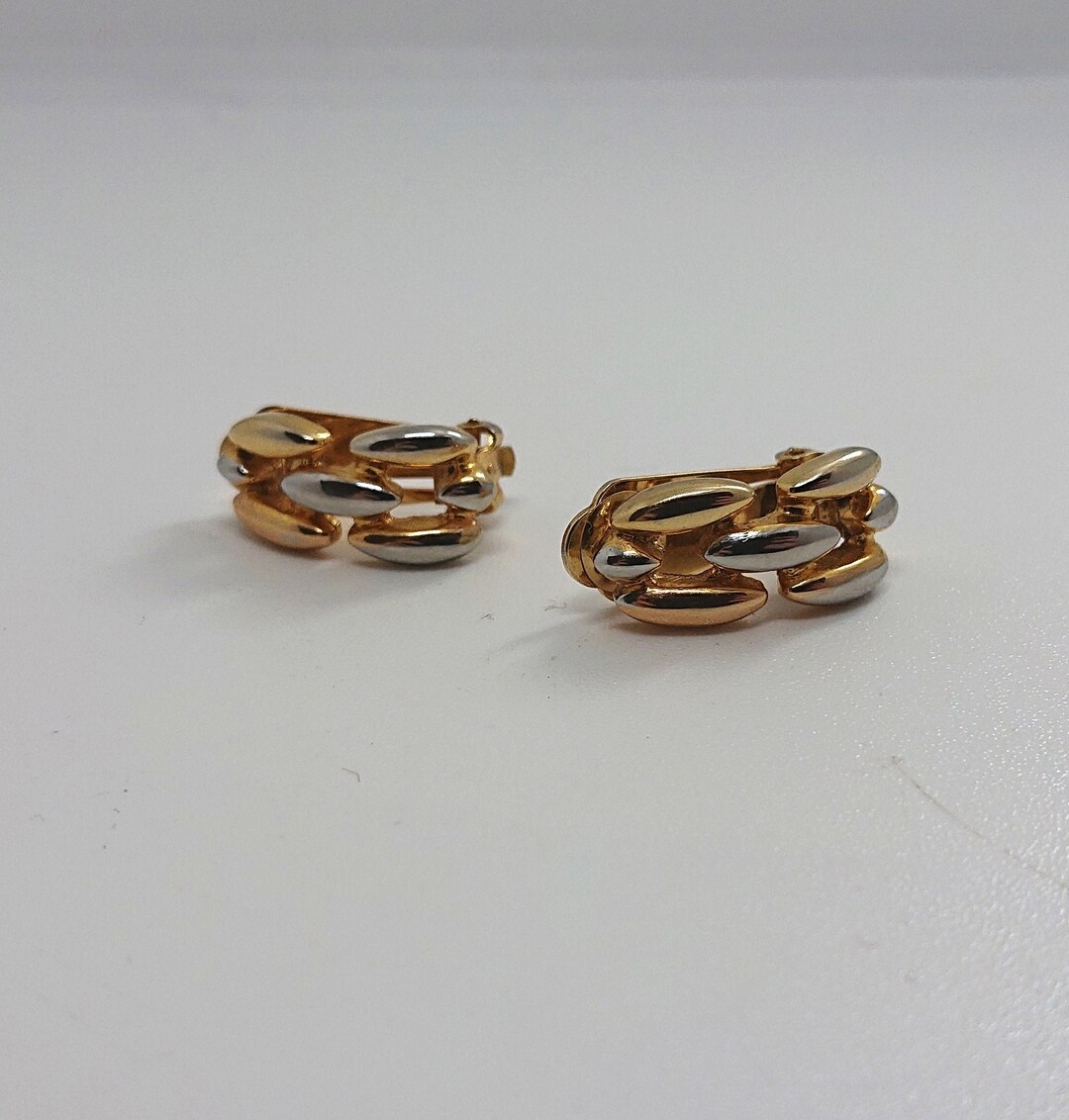 Retro Earrings Gold Clip On Costume Jewellery Jewelry vintage Etsy France