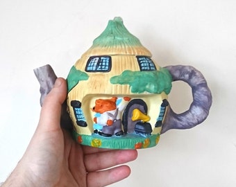 Vintage Nieuwheid Keramische Theepot Decoratieve Teddy Bear House Ornamental Teapot kitsch Hand geschilderd