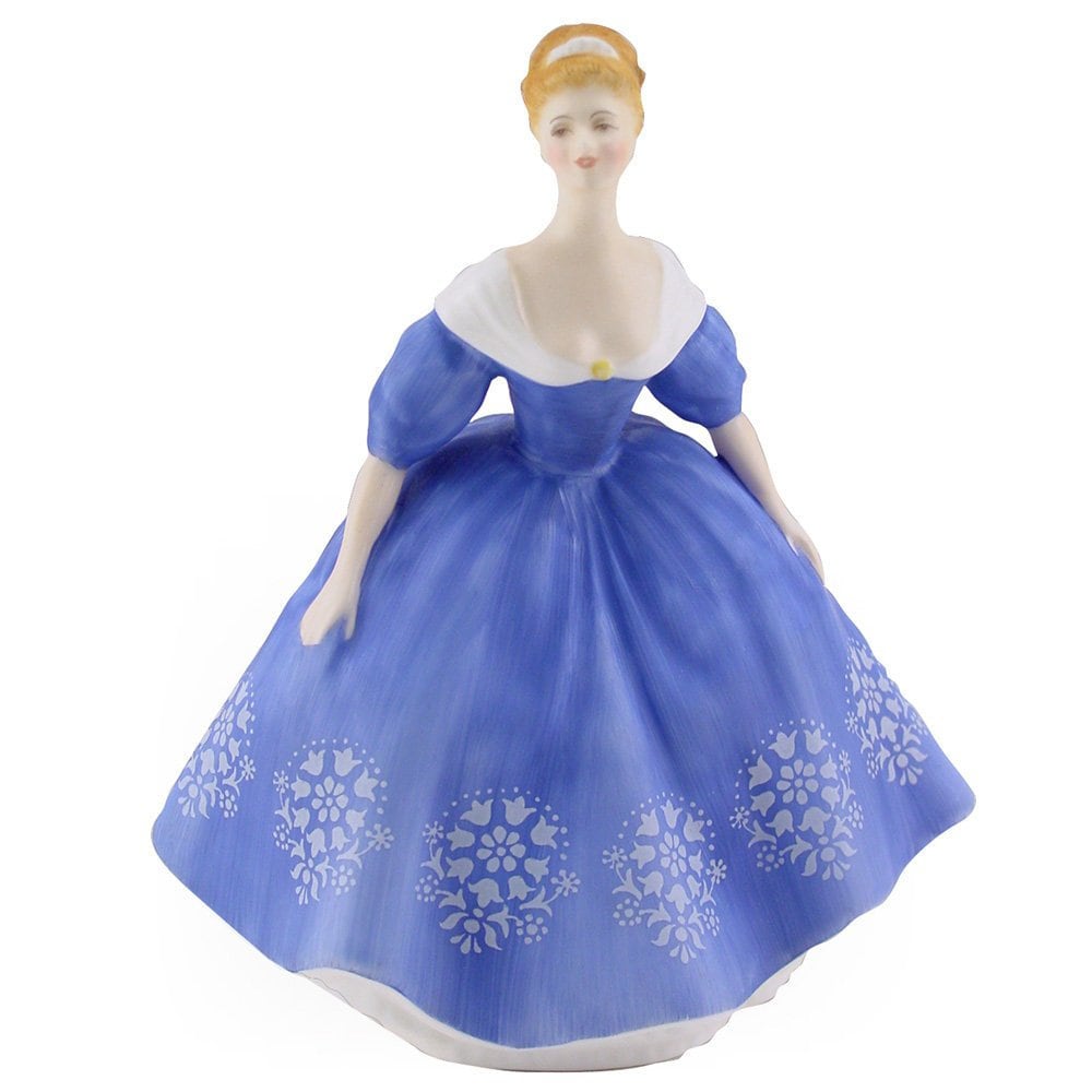 royal doulton blue dress Vintage 1:12 Miniature Dollhouse Royal Doulton-Style Figurine in Blue  The  Mustard Dandelion