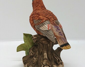 ヴィンテージのカケス鳥の置物：陶器製の花柄磁器鳥、6インチ - Etsy 日本