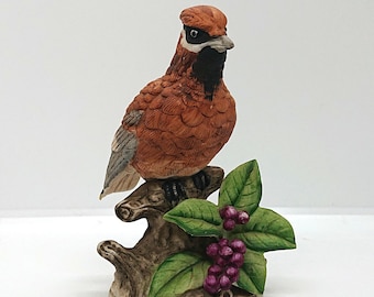 ヴィンテージのカケス鳥の置物：陶器製の花柄磁器鳥、6インチ - Etsy 日本