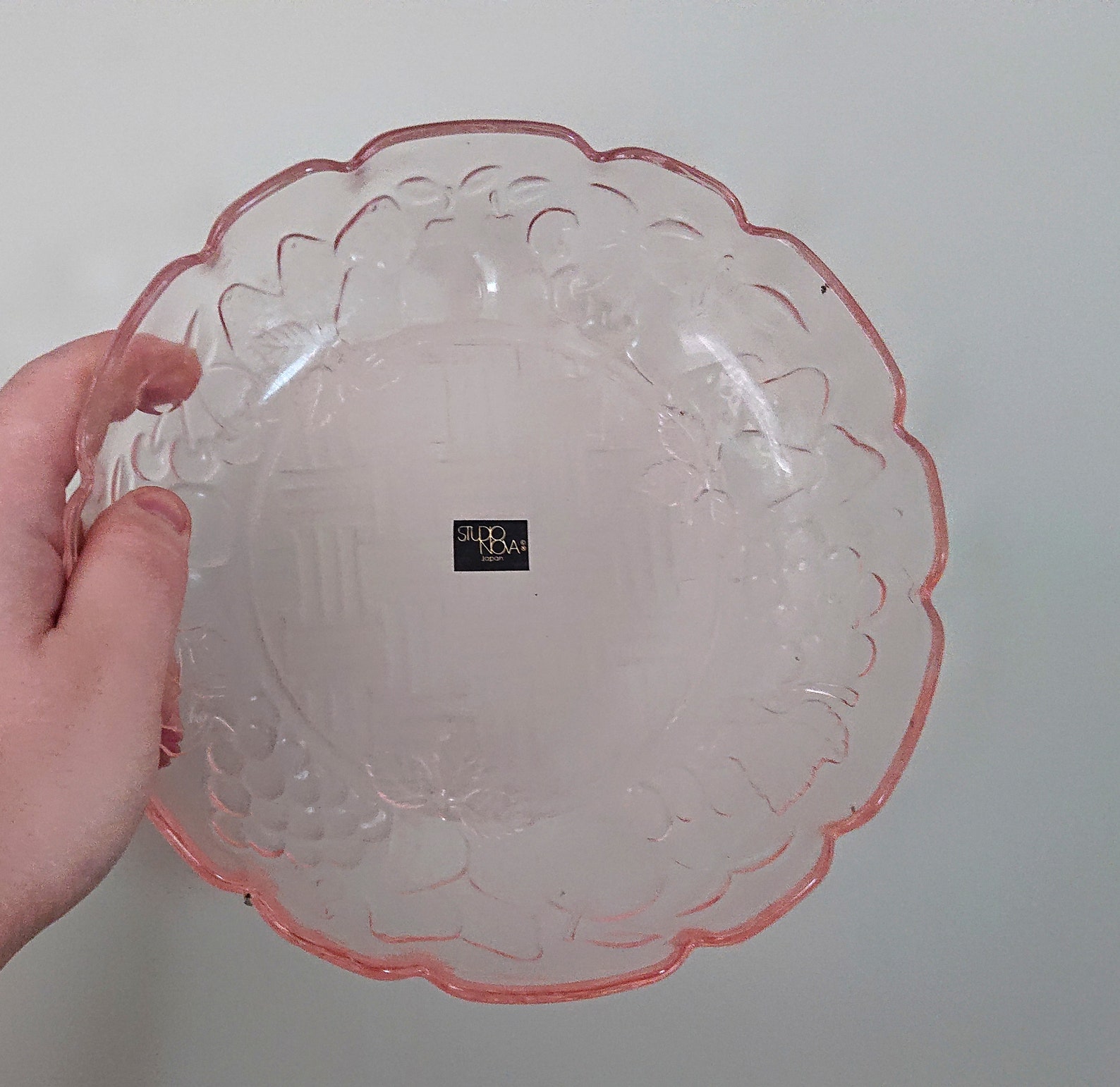 Vintage Dish Studio Nova Boxed Pink Fruit Bowl Key Dish Glass Etsy