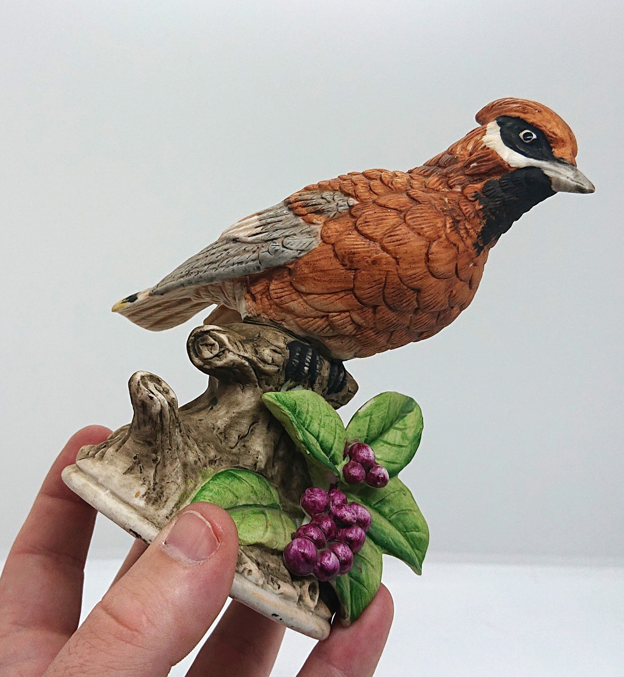 ヴィンテージのカケス鳥の置物：陶器製の花柄磁器鳥、6インチ - Etsy 日本