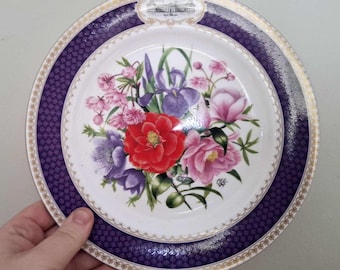 【希少1951年製】 Worcester 金彩キャビネットプレート 額 Royal Worcester Chevy Chase Bread Plate Floral Bone China Vintage