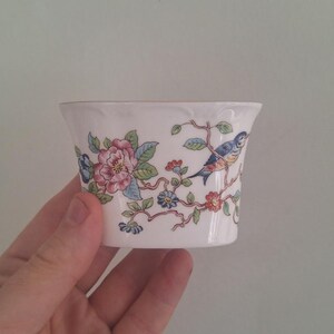 Vintage Aynsley Pembroke Cache Pot Planter Fine Bone China England Floral Bird Plant Pot