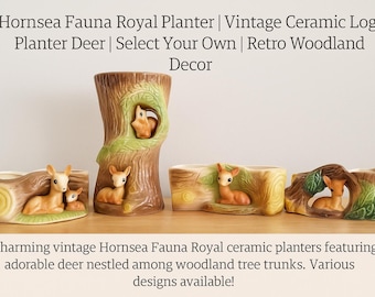 Doniczka Hornsea Fauna Royal | Vintage ceramiczna doniczka w kształcie jelenia | Wybierz własną | Retro leśny wystrój domu | Uroczy leśny styl
