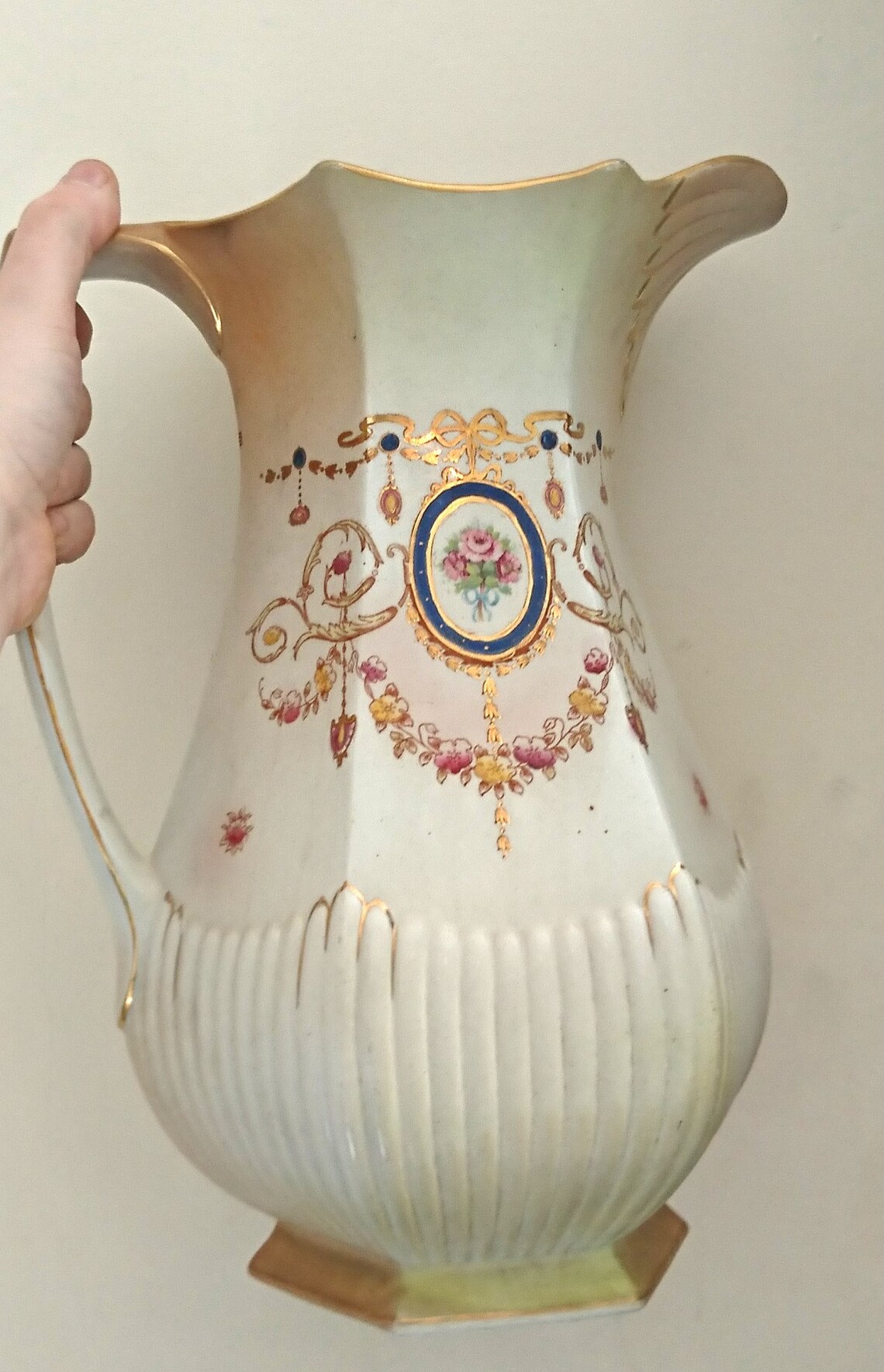 Antique Art Noveau Large Ceramic Jug W. Adams & Sons Tunstall | Etsy