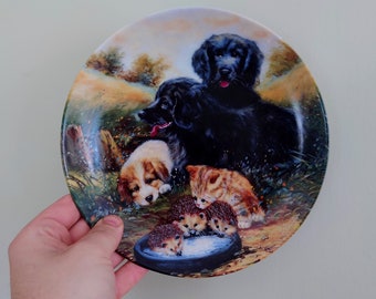 Vintage Wall Plate Bradford Exchange 'German Dog/Cat/Animal Series'' Fine Bone China Decorative Plate Collectable Boxed Plate