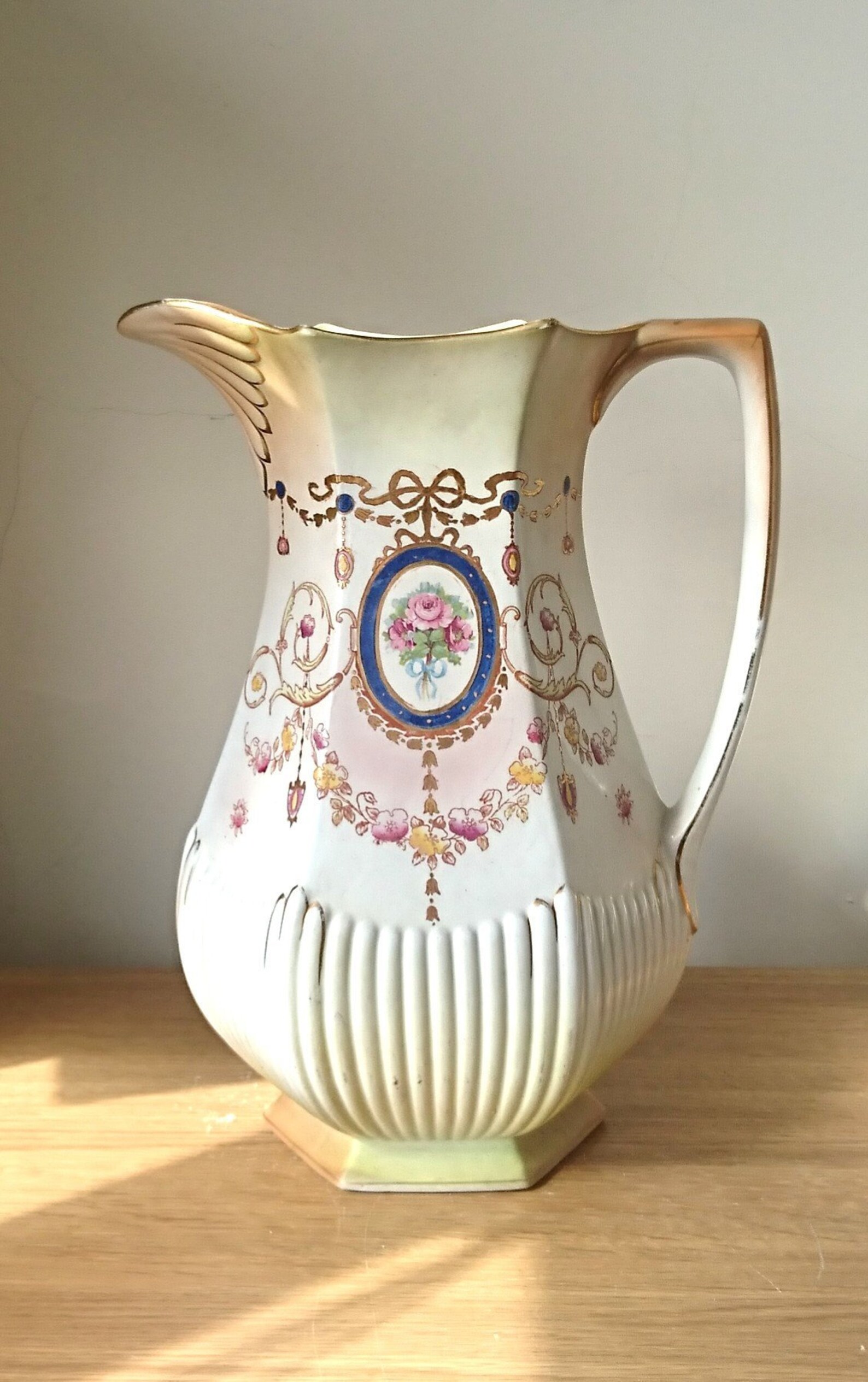 Antique Art Noveau Large Ceramic Jug W. Adams & Sons Tunstall | Etsy