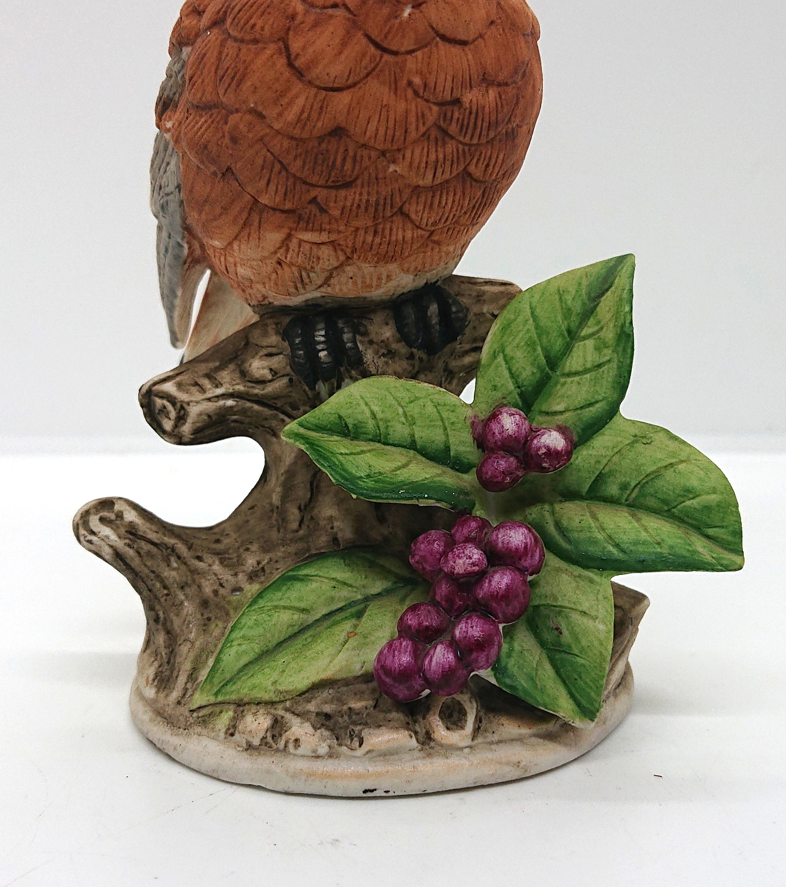 ヴィンテージのカケス鳥の置物：陶器製の花柄磁器鳥、6インチ - Etsy 日本