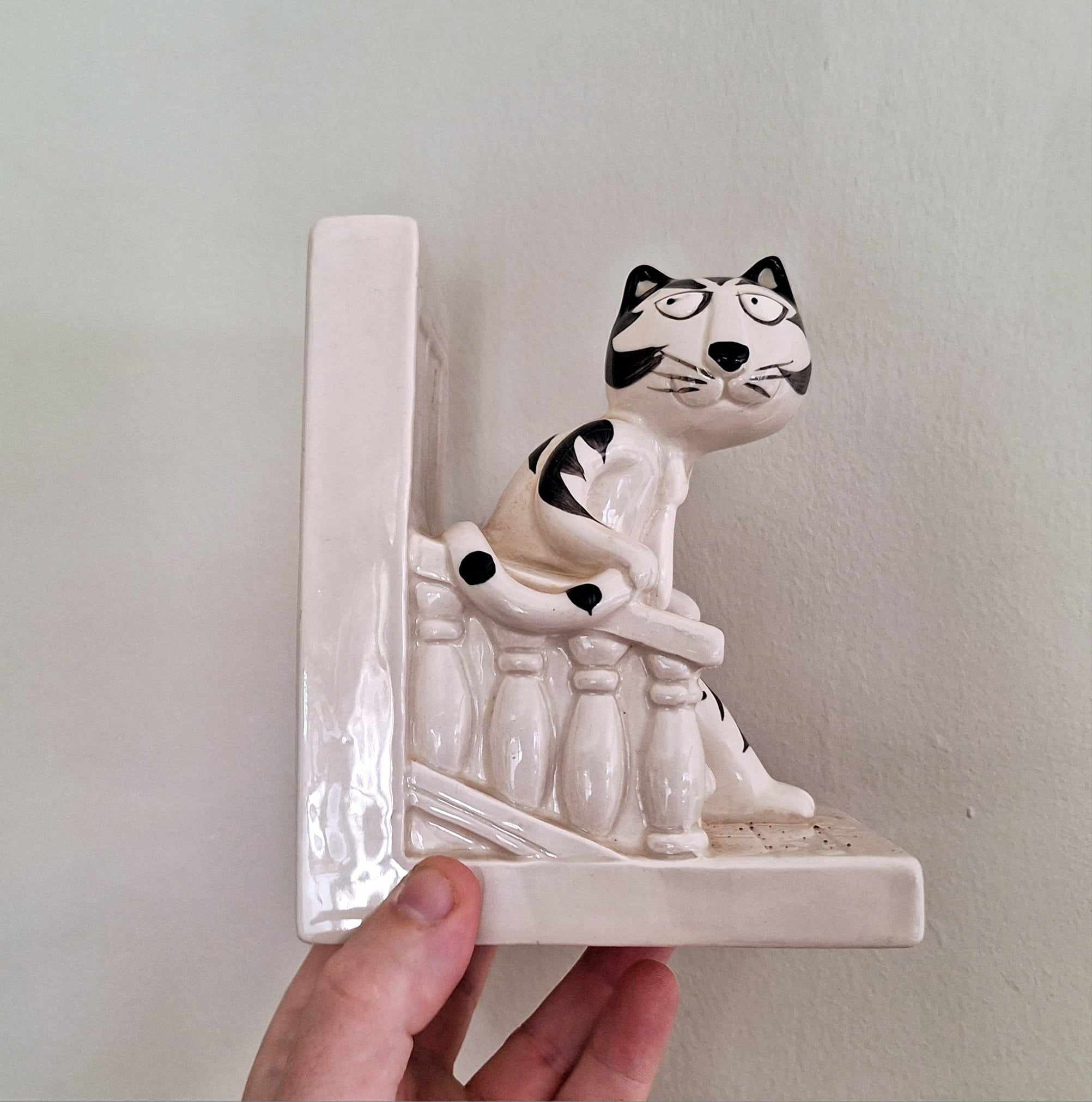 Vintage Takahashi “the Joy of Cats” Ceramic Bookends Figurines