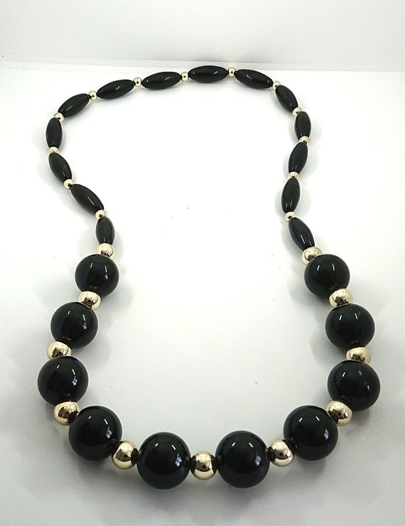 Vintage Necklace Chunky Black and 