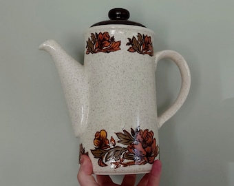 Vintage Teapot Retro Brown 1970's Ceramic Coffeepot Brown 1970's Retro Earthenware