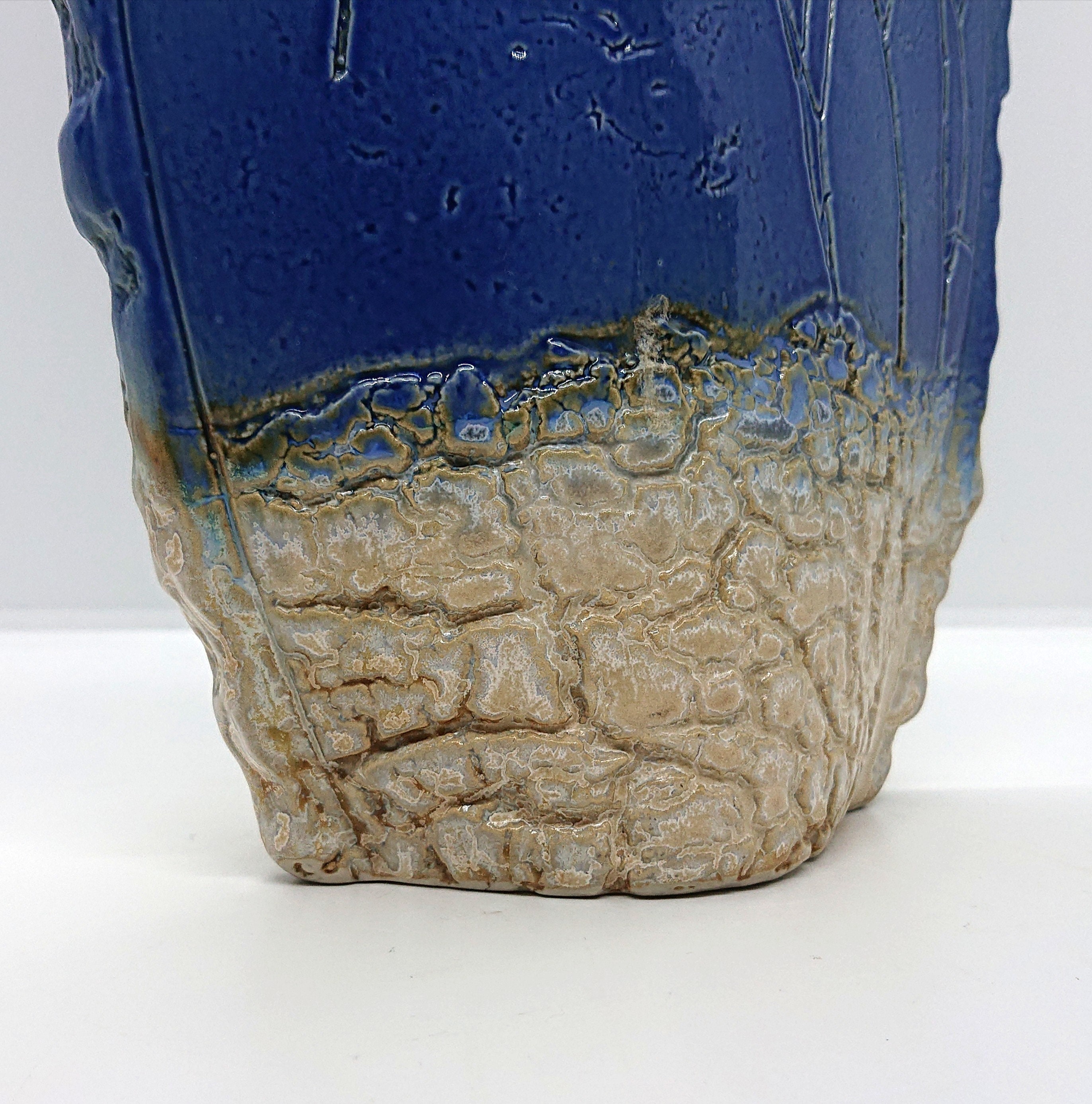 Vintage Ceramic Vase Blue and White Malaysia Handcrafted Etsy