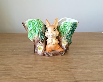 Vintage Planter Rabbit Hornsea Fauna Royal Kitsch Small Planter Collectable no 27 Vase Indoor Bunny
