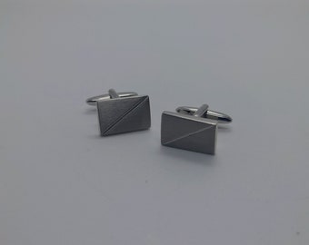 Boutons De Manchette Vintage Ton Argent 1" (2,5 Cm) - Homme, Occasion Très Bon état