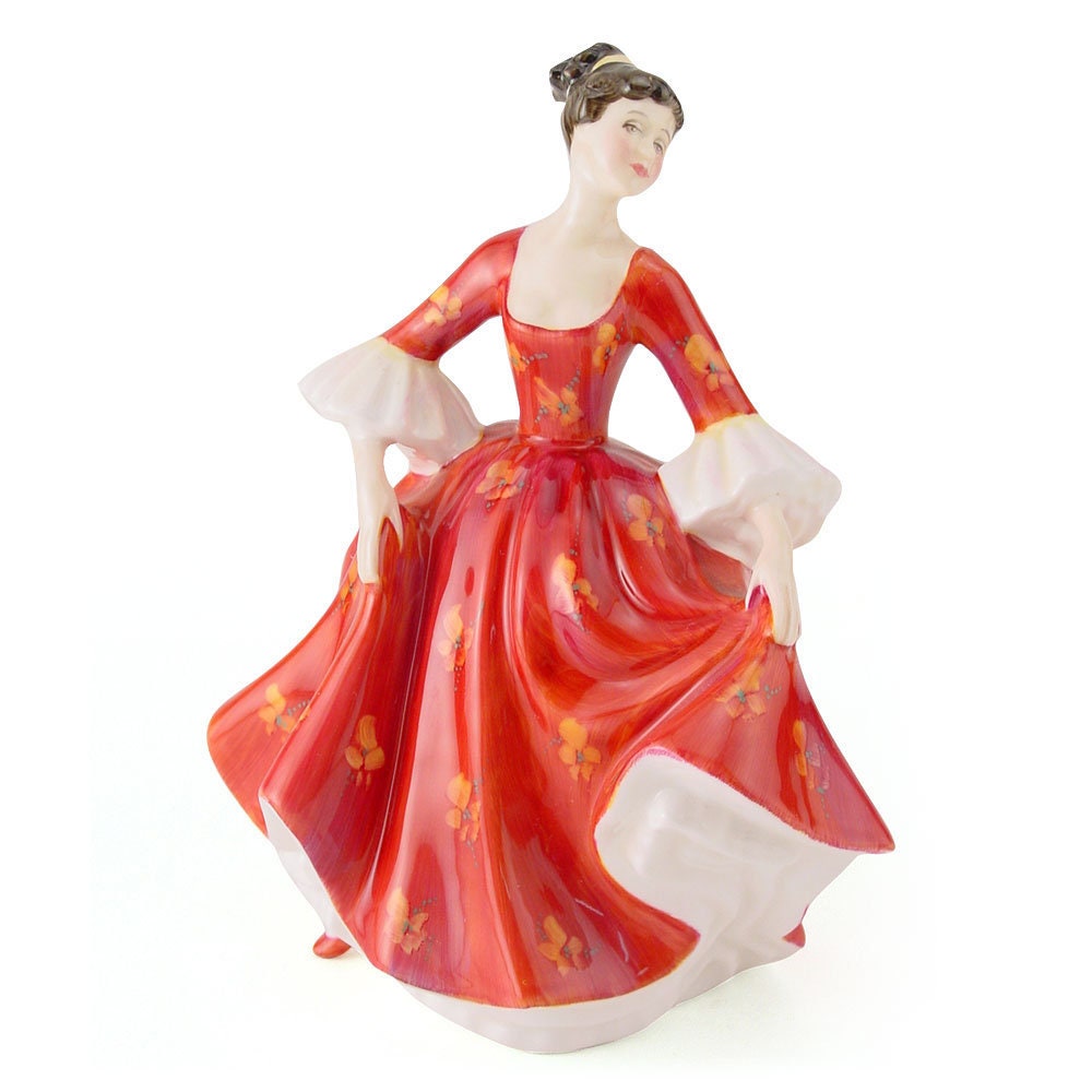 Royal Doulton Stephanie HN2811  Porcelain Lady Figurine Collectable Pretty Lady Red and White Dress Made in England Peggy Davis Classic