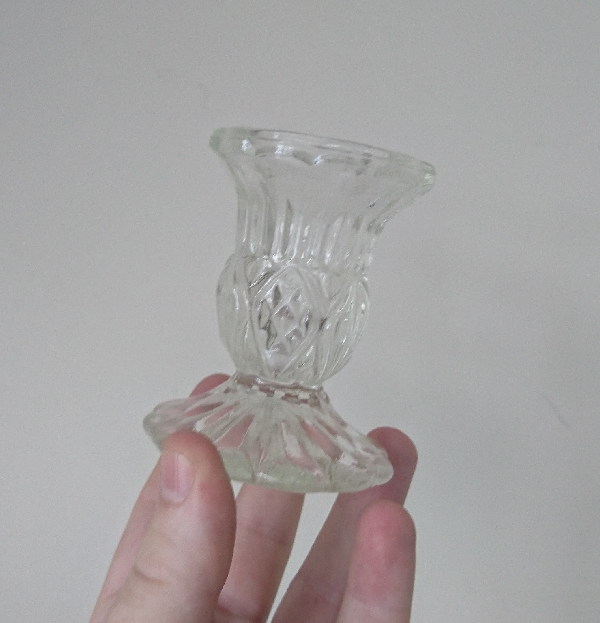 Art Deco Glass Dressing Table Set Crystal Clear Dish Candle Etsy