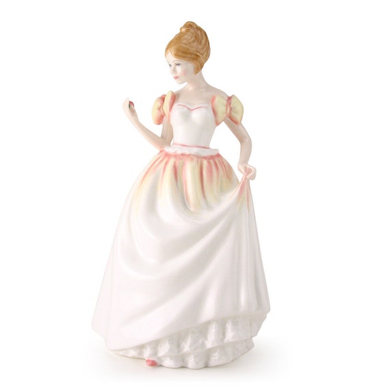 royal doulton figurines pink dress Vintage Porcelain Woman Figurine Gold Accents Pictures may not reflect true colors due to various lighting conditions. Royal Doulton Porcelain Figurine ~