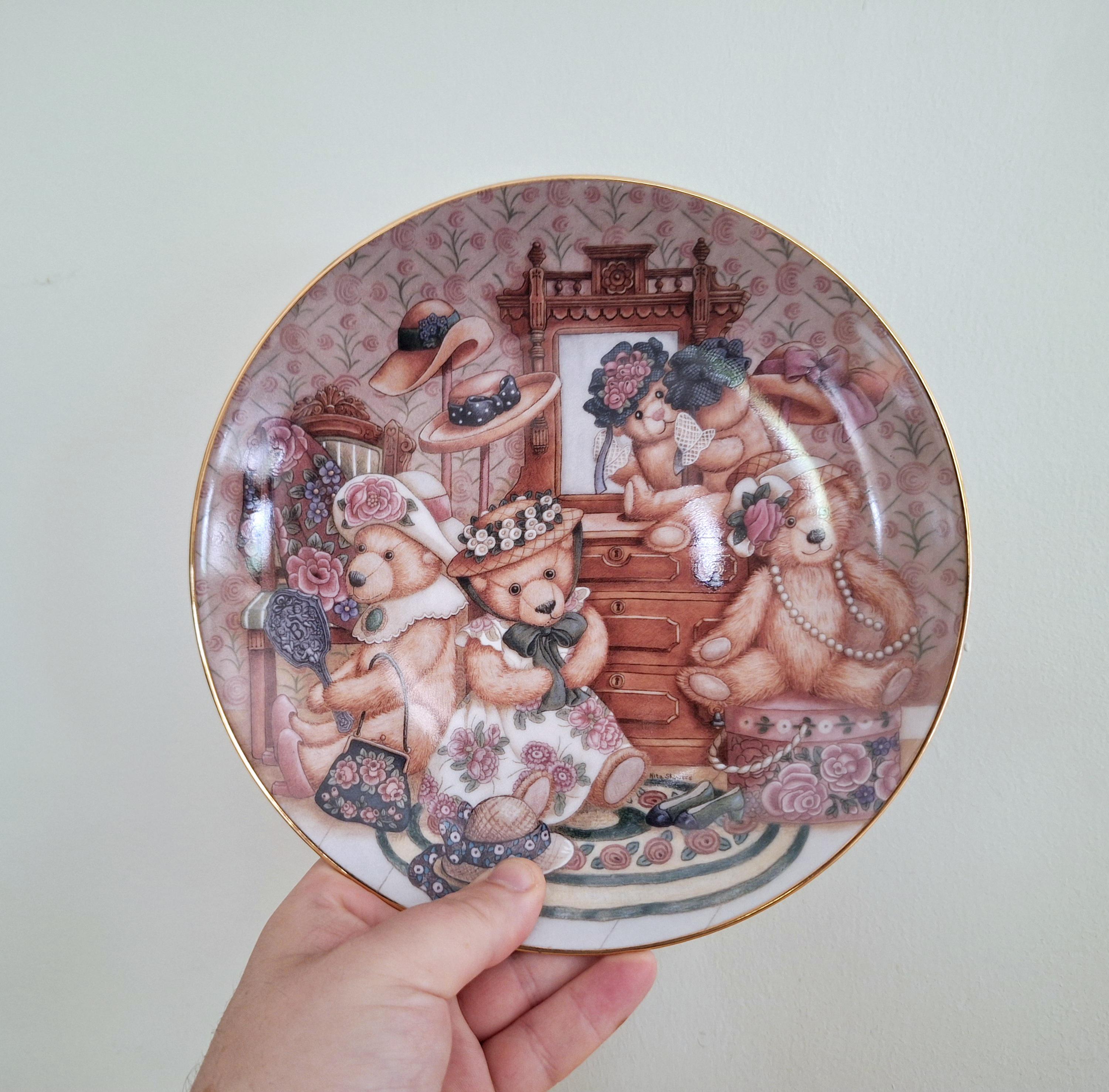 Franklin Mint "Hats Off to Teddy!" Collector's Plate by Nita Showers - Limited Edition Fine Porcelain