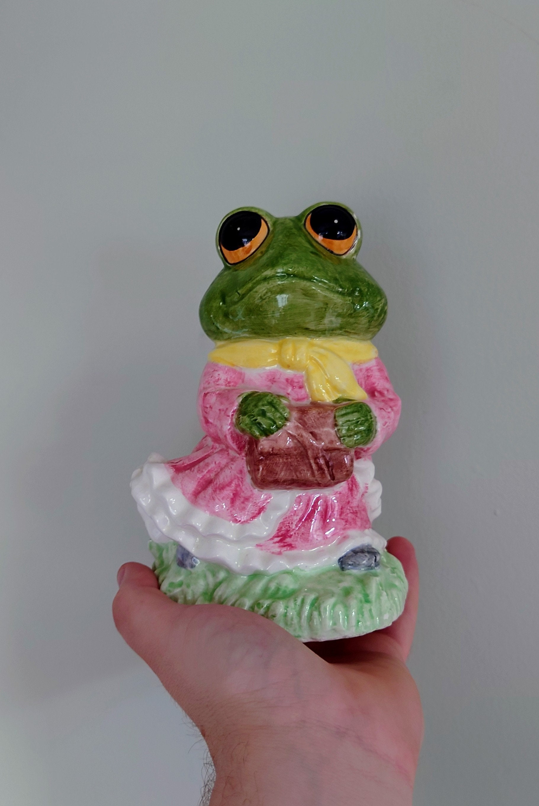 Ceramic Frog Money Box Hand Painted Cash Box Piggy Bank Etsy