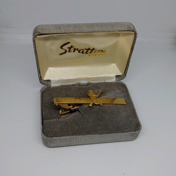 Vintage Stratton Men's Golf  Tie Pin/ Clip Sportsman Costume Jewellery Gift for Him Golf Sport Tie Pin Gold Costume Jewellery