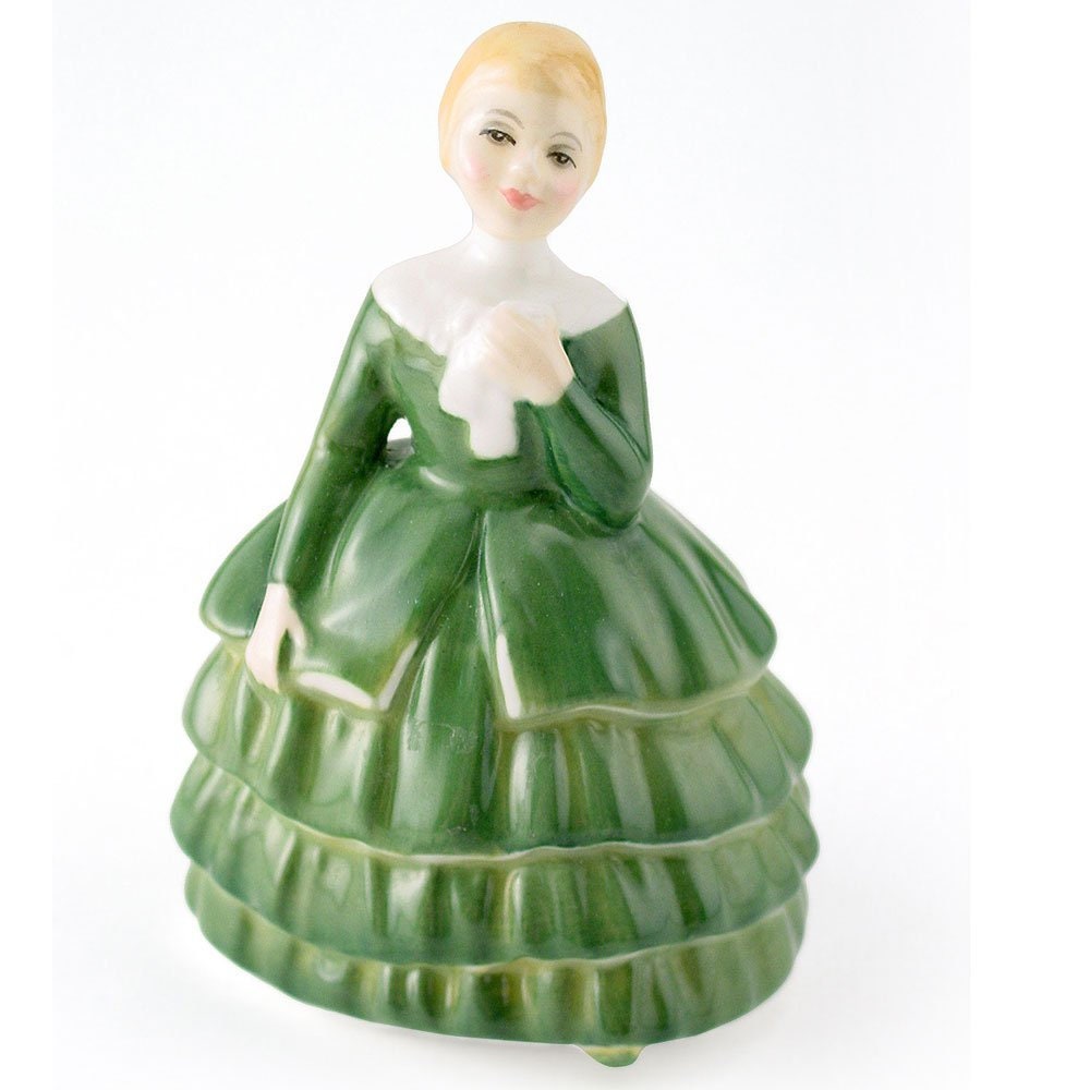 Royal Doulton Belle HN2340 Little Girl Figurine Emerald Dress Fine Bone China Child Study by Peggy Davis - So Cute!