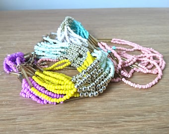 Vintage Beaded Multi Strand Necklace, Multicolored Costume Jewelry