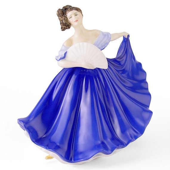 Royal Doulton Figurine Elaine, HN2791 Peggy Davies, Blue Dress