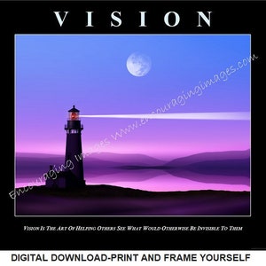 DOWNLOAD,Motivational Poster,Lighthouse,Vision,Wall art,motivation,poster,print,Office décor,photography,Man Cave,Personalization Available