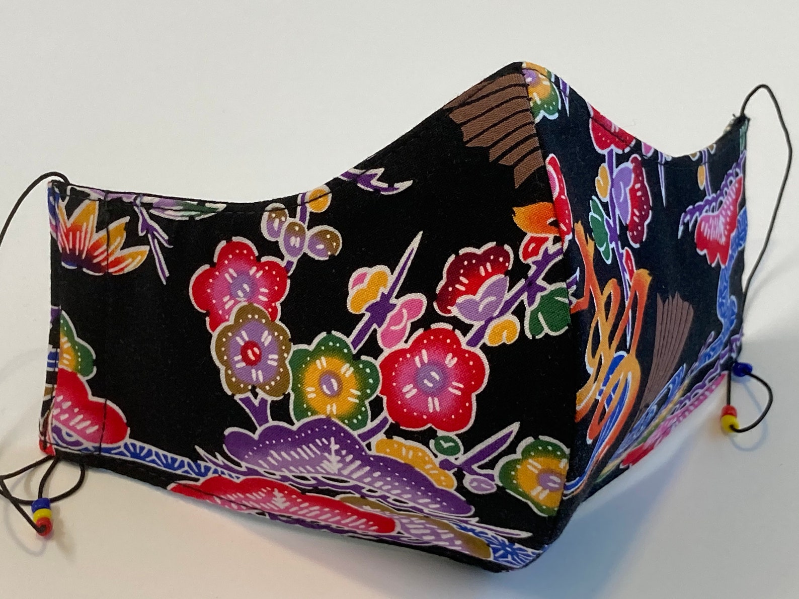 Japanese Triple Layered Face Mask for Women Okinawan Bingata Etsy