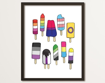LGBT+ Ice Pops - Artwork Print