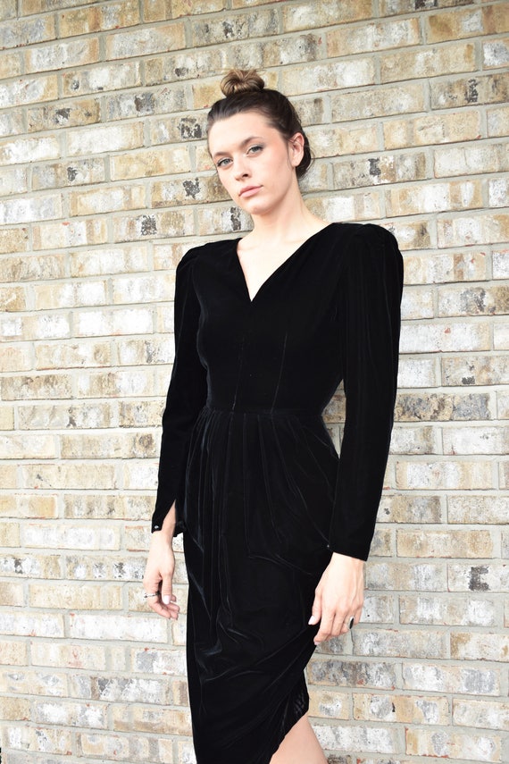 low cut velvet dress