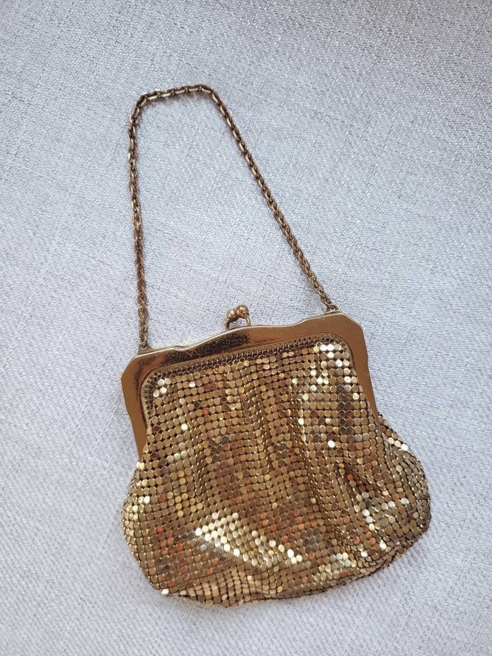 Vintage purse antique gold bag handbag art deco 1940s | Etsy
