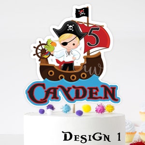 Pirate Cake topper, Pirate Birthday Party , Pirata cake topper, Pirate Party, Boys and Girl Birthday