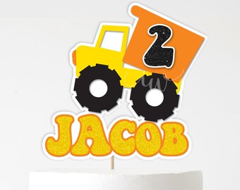 Truck Cake Topper - Construction Party Cake Topper- Construction Birthday - Construction Party